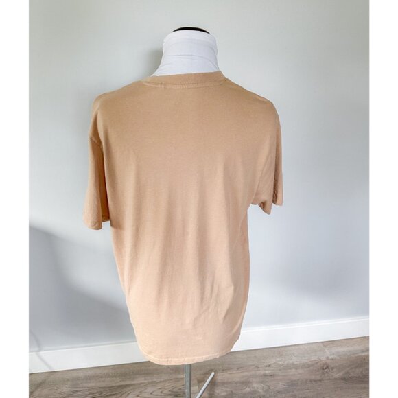 Guess Men's Tan T-Shirt with Logo Patch - Picture 2 of 8